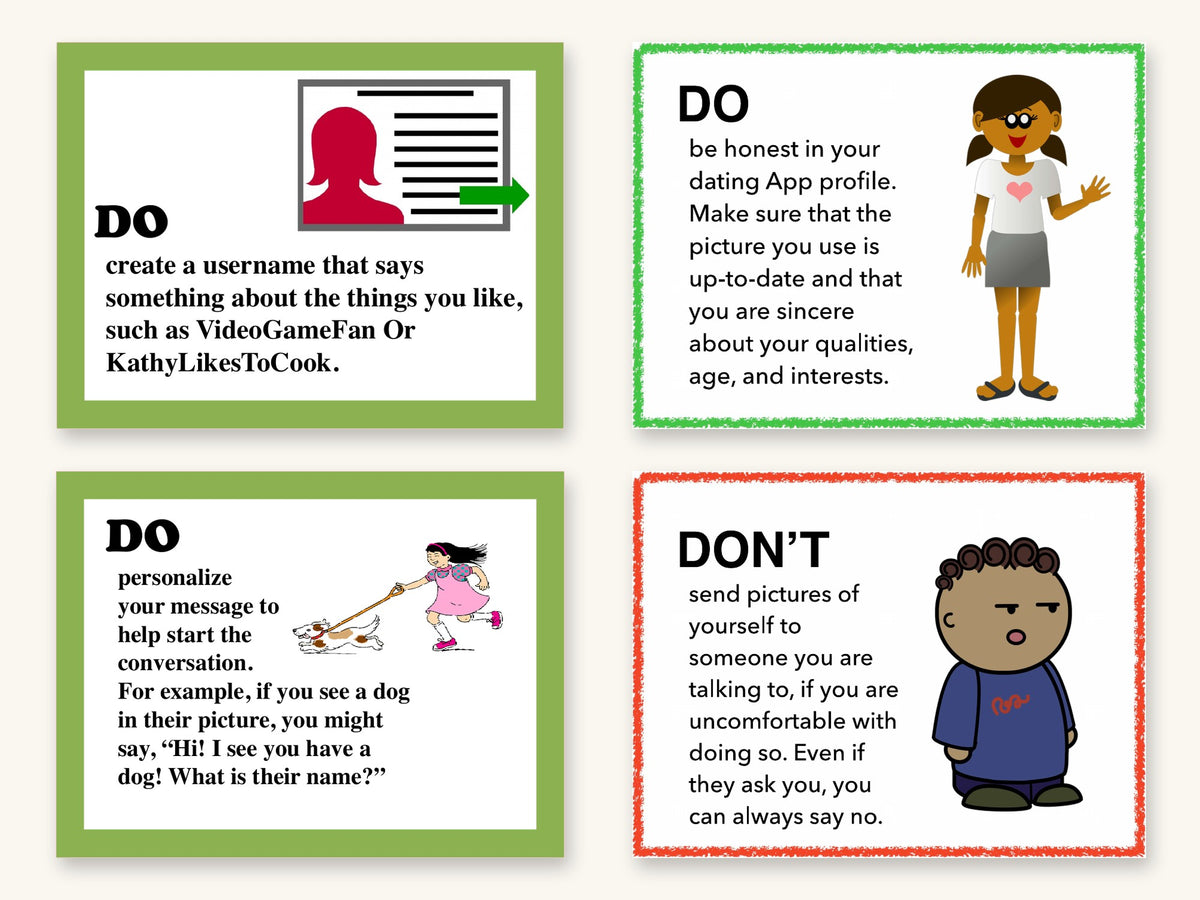 Do's and Don'ts of Online Dating + Dating Apps, Card Set Bundle