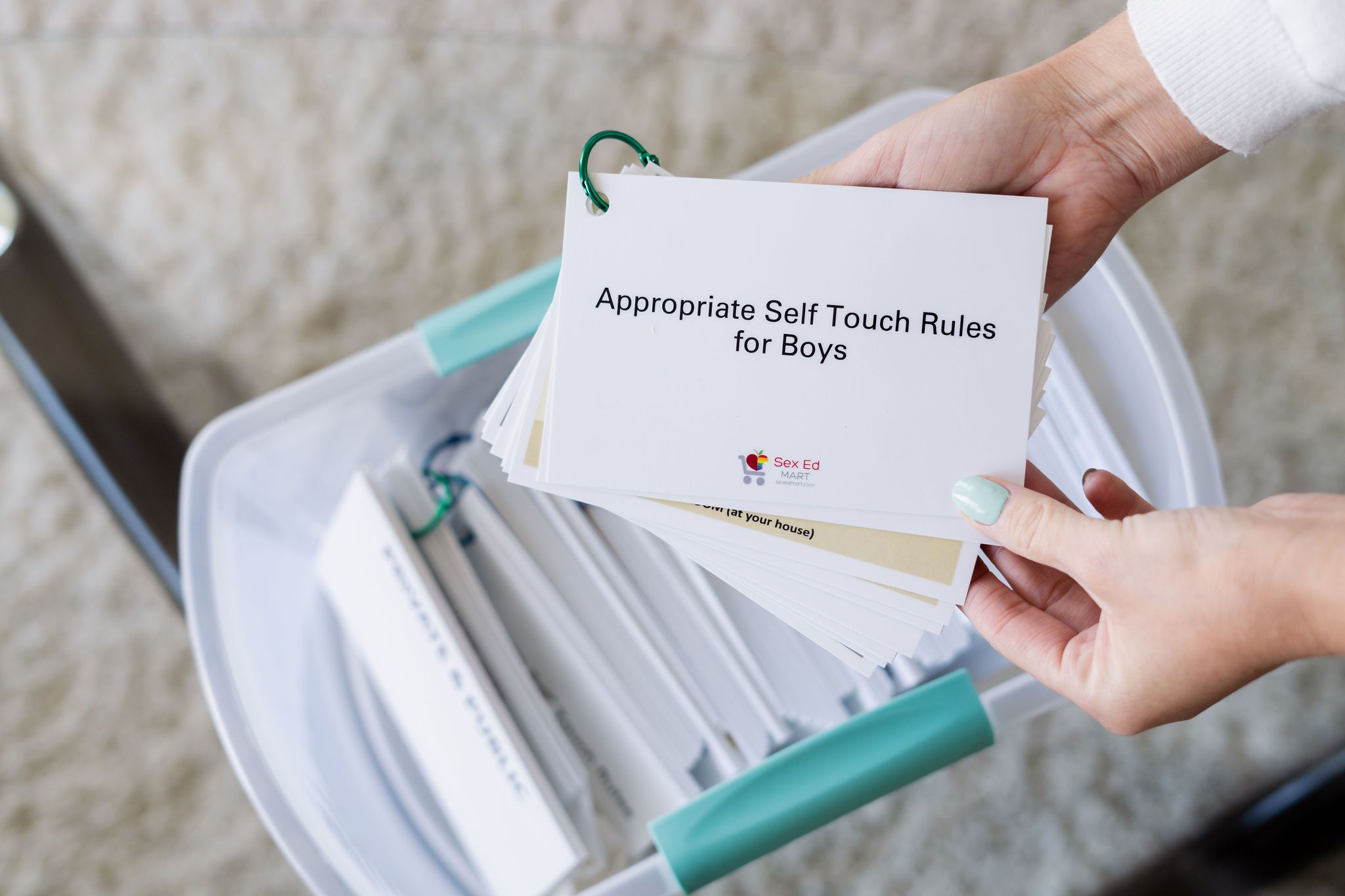 Appropriate Self Touch Rules for Boys card from the Special Needs Tool Box Card Set