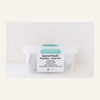 Special Needs Tool Box Card Set in a clear storage bin, labelled with its five card categories