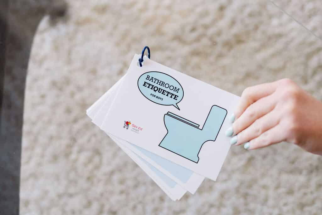 Bathroom Etiquette For Boys Sequence Cards (Download or Hard Copy)